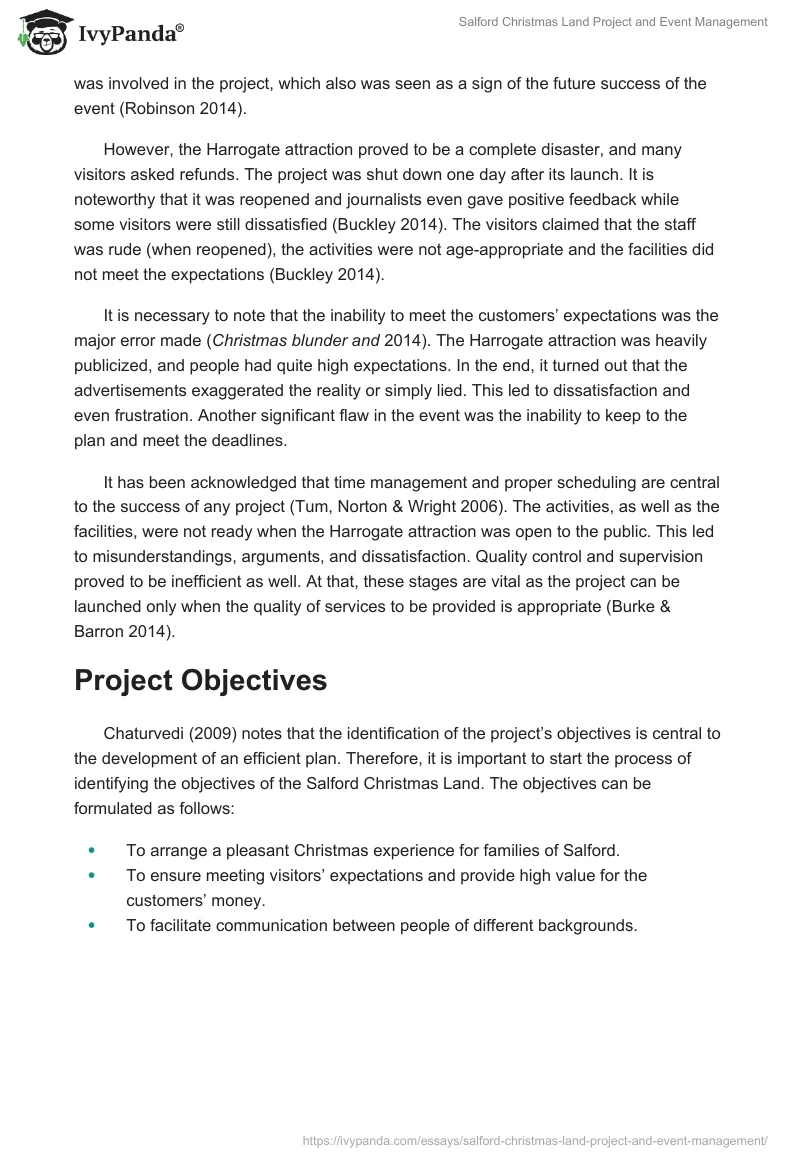 Salford Christmas Land Project and Event Management. Page 3