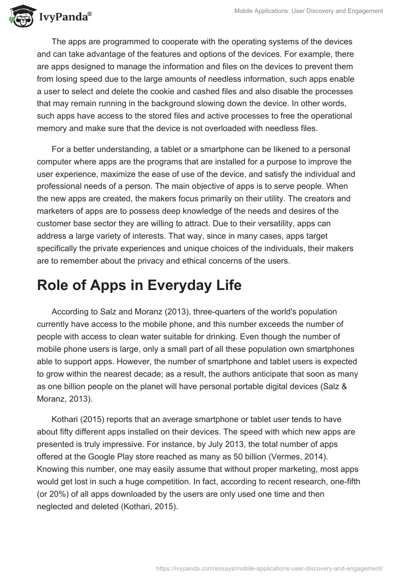Mobile Applications: User Discovery and Engagement. Page 2