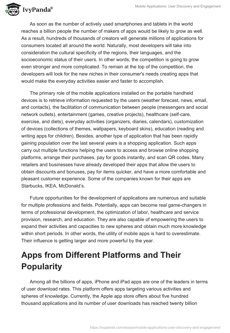 Mobile Applications: User Discovery and Engagement. Page 3