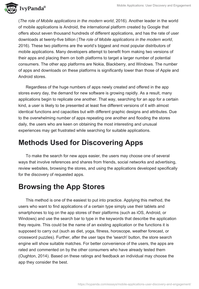 Mobile Applications: User Discovery and Engagement. Page 4