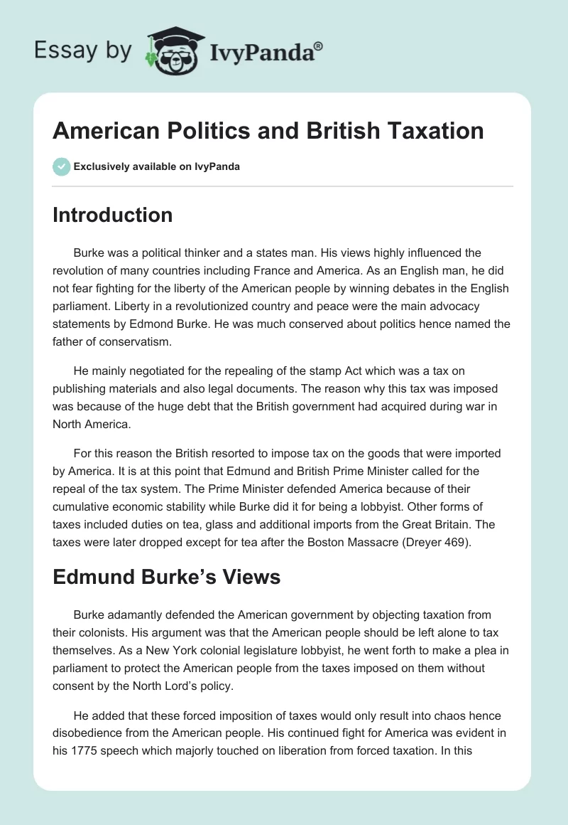 American Politics and British Taxation. Page 1