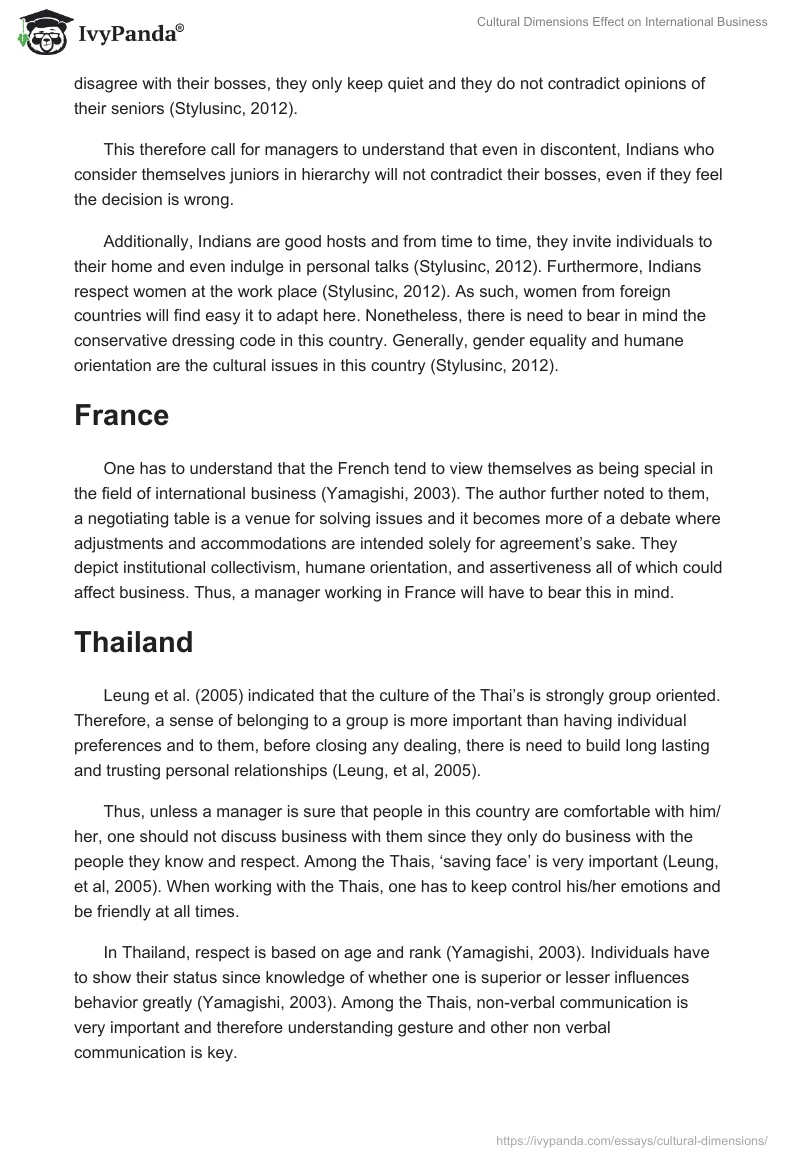 Cultural Dimensions Effect on International Business. Page 3