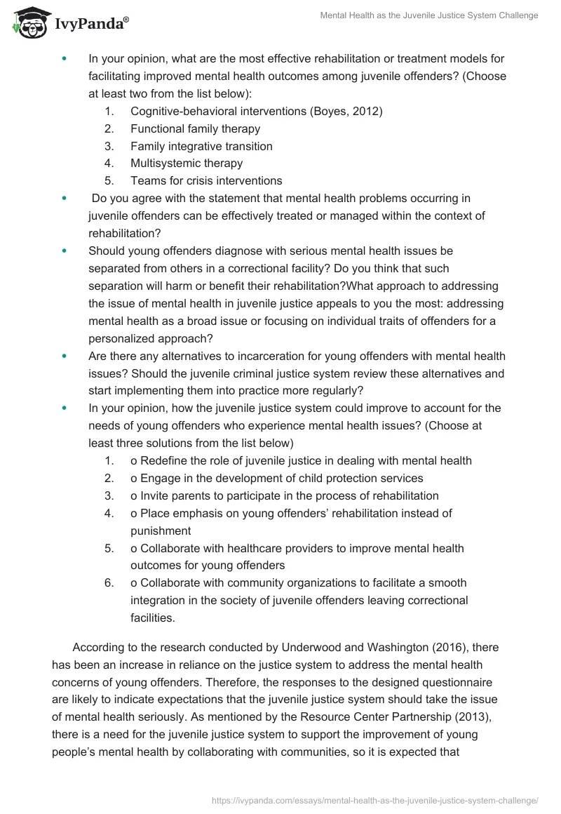 Mental Health as the Juvenile Justice System Challenge. Page 2