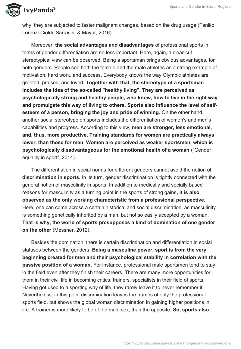 Sports and Gender in Social Regions. Page 2