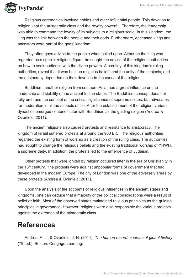 The Influence of Ancient Religion. Page 3