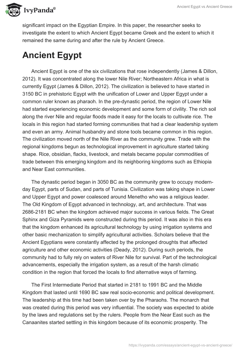 Ancient Egypt vs. Ancient Greece. Page 2