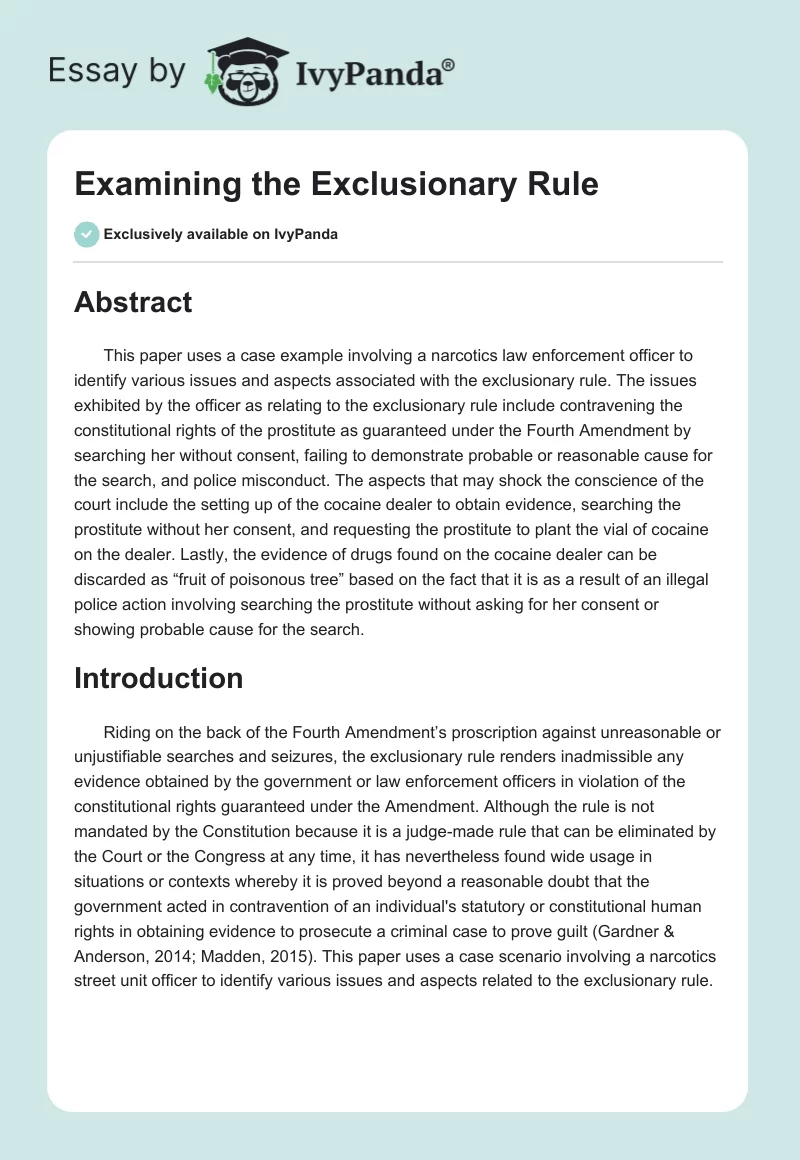 Examining the Exclusionary Rule. Page 1