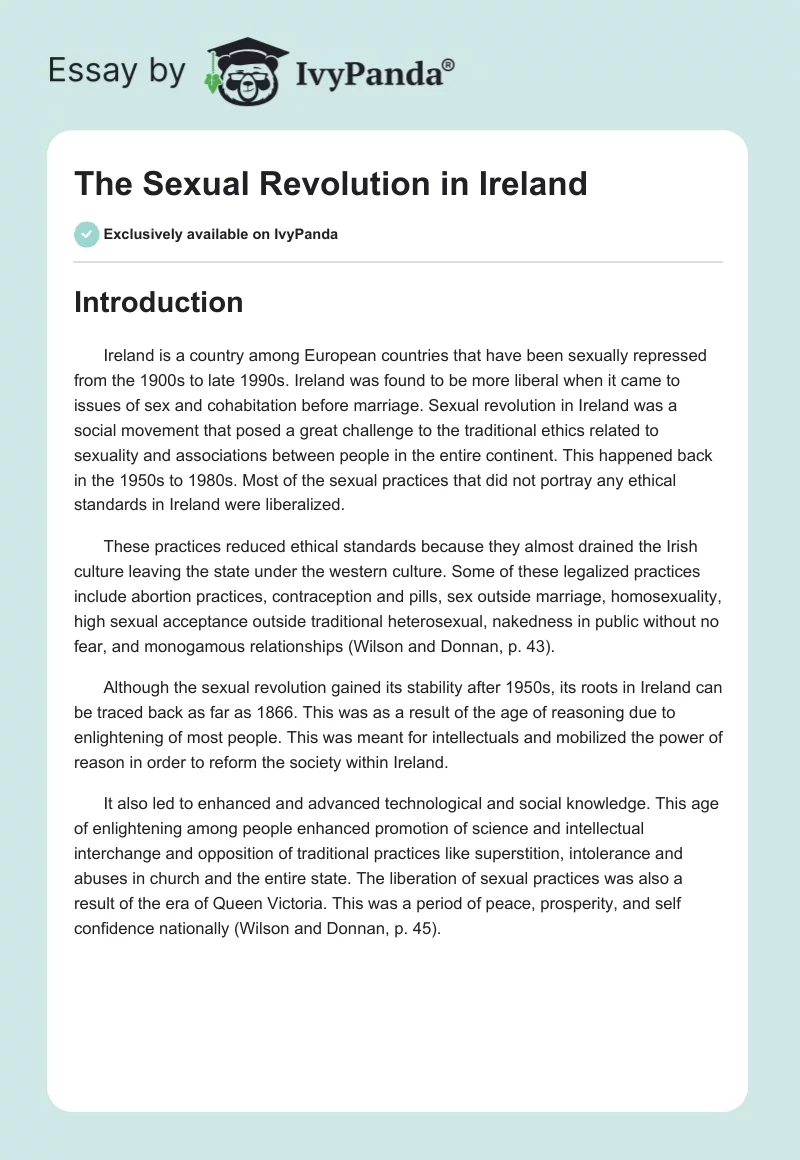 The Sexual Revolution in Ireland. Page 1