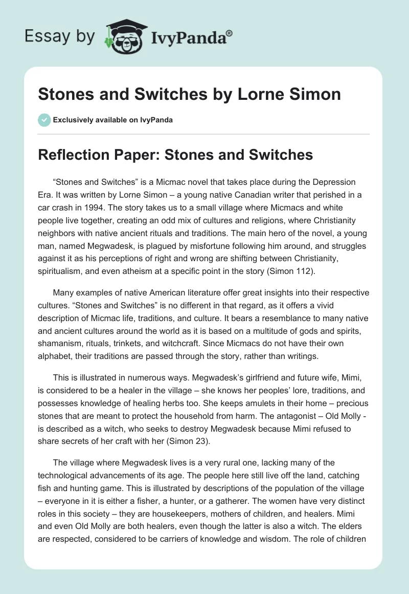 "Stones and Switches" by Lorne Simon. Page 1