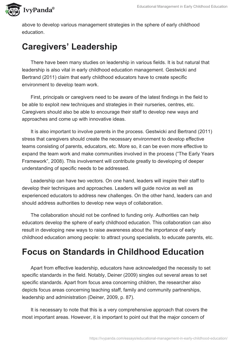 Educational Management in Early Childhood Education. Page 2