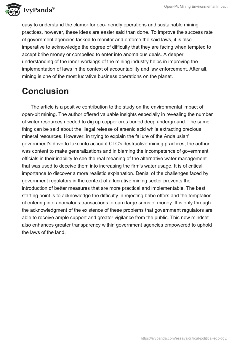 Open-Pit Mining Environmental Impact. Page 3