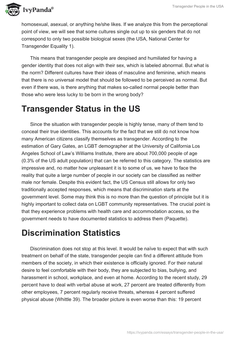 Transgender People in the USA. Page 2