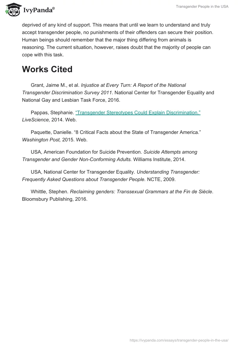 Transgender People in the USA. Page 5