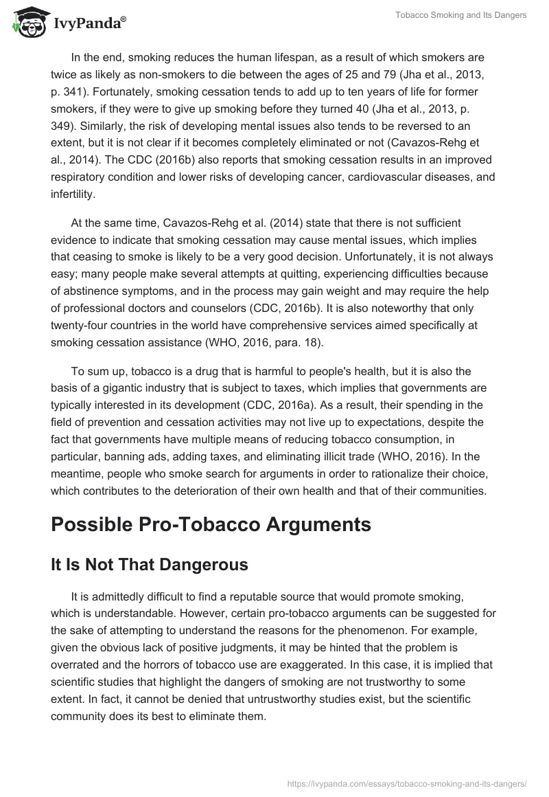 Tobacco Smoking and Its Dangers. Page 2