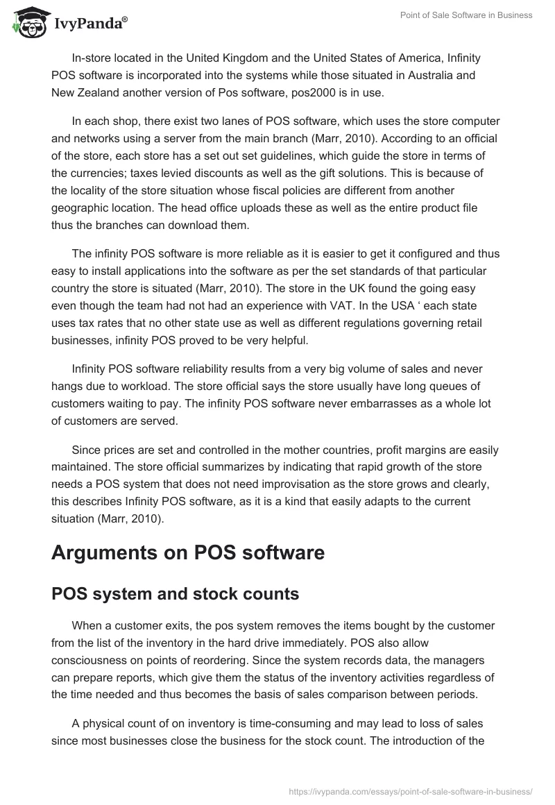 Point of Sale Software in Business. Page 3