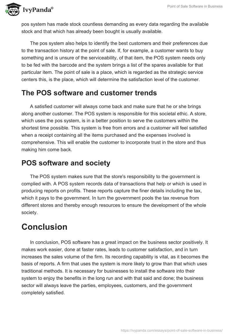 Point of Sale Software in Business. Page 4
