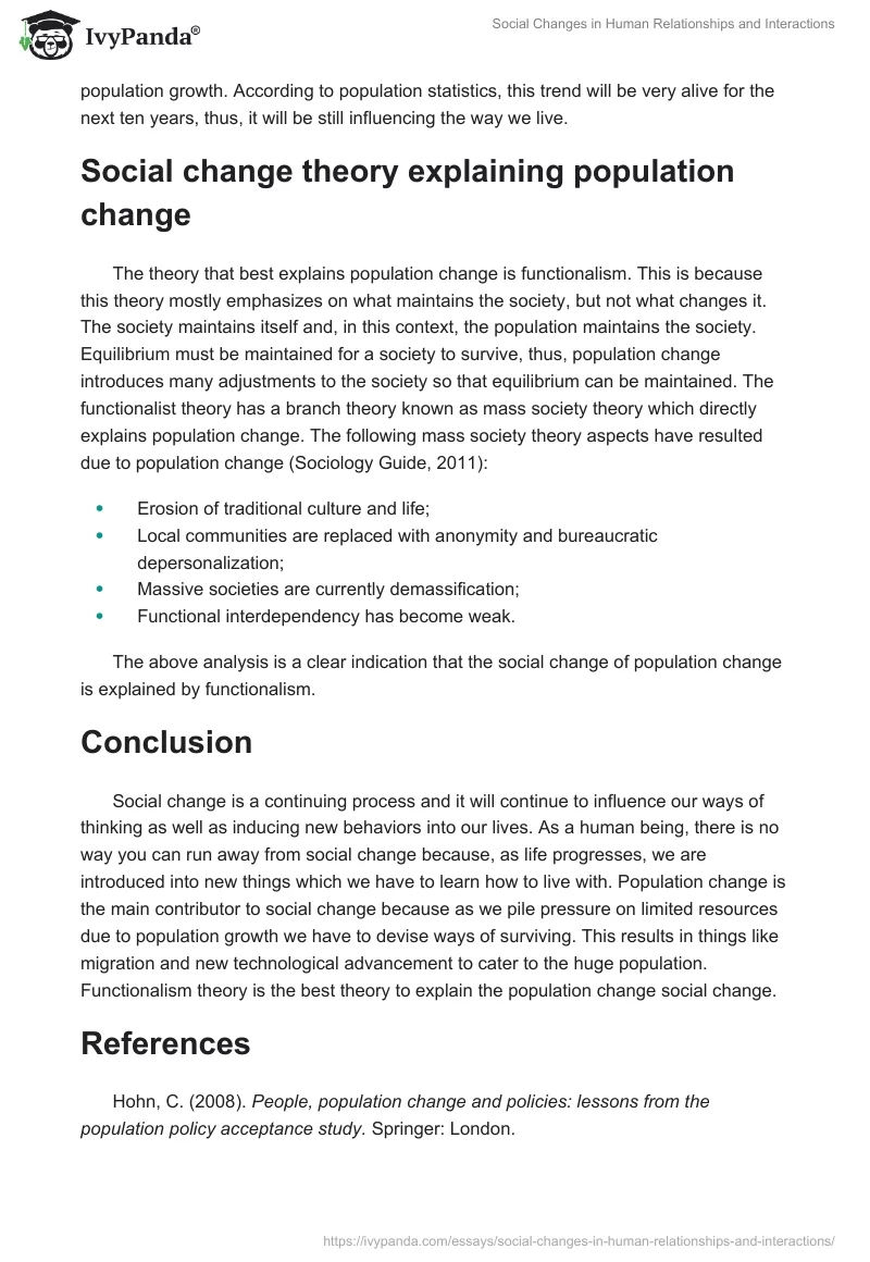 Social Changes in Human Relationships and Interactions. Page 4
