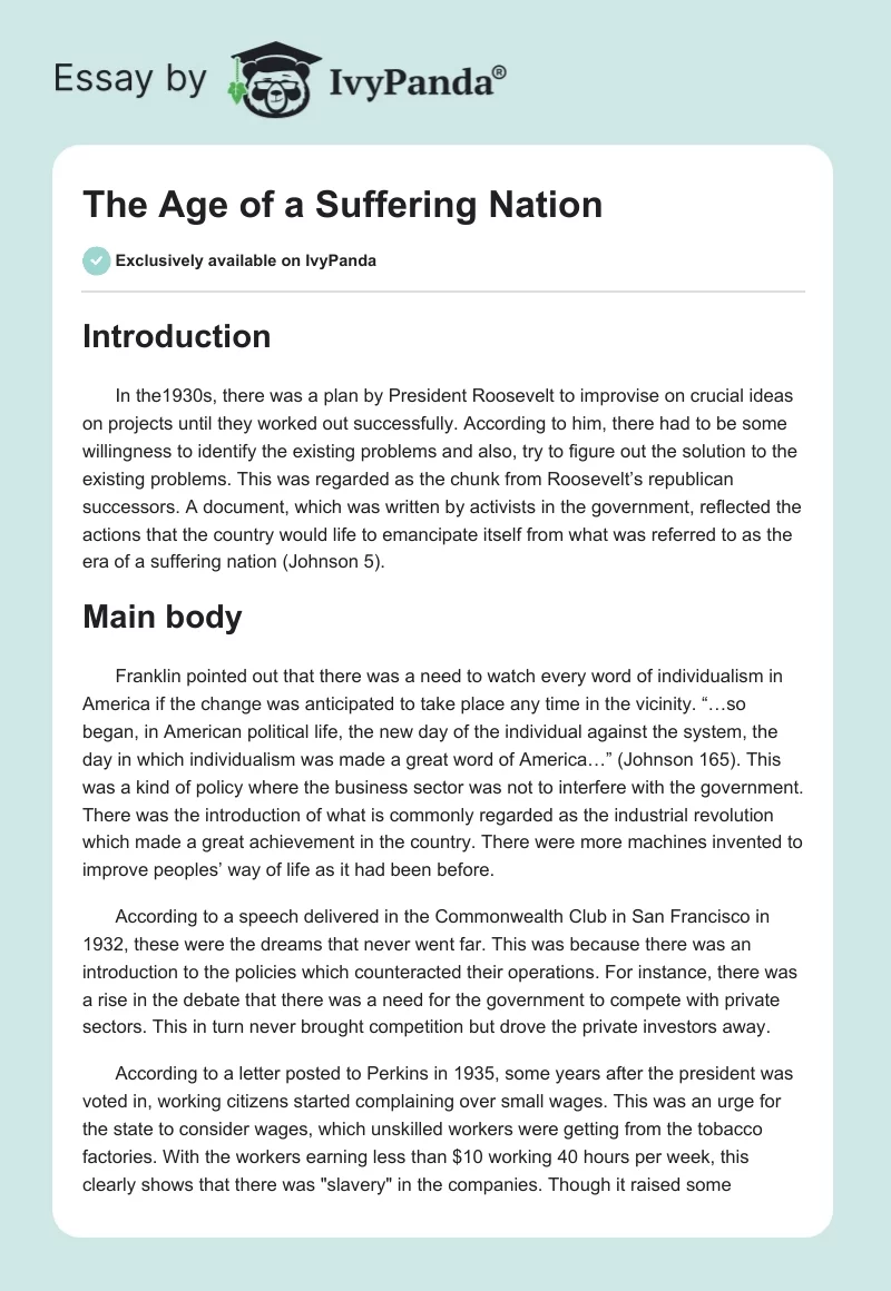 The Age of a Suffering Nation. Page 1