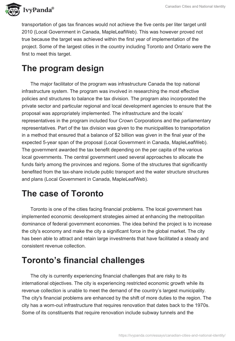 Canadian Cities and National Identity. Page 4