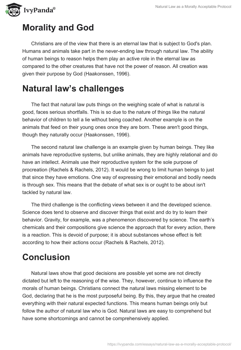 Natural Law as a Morally Acceptable Protocol. Page 2