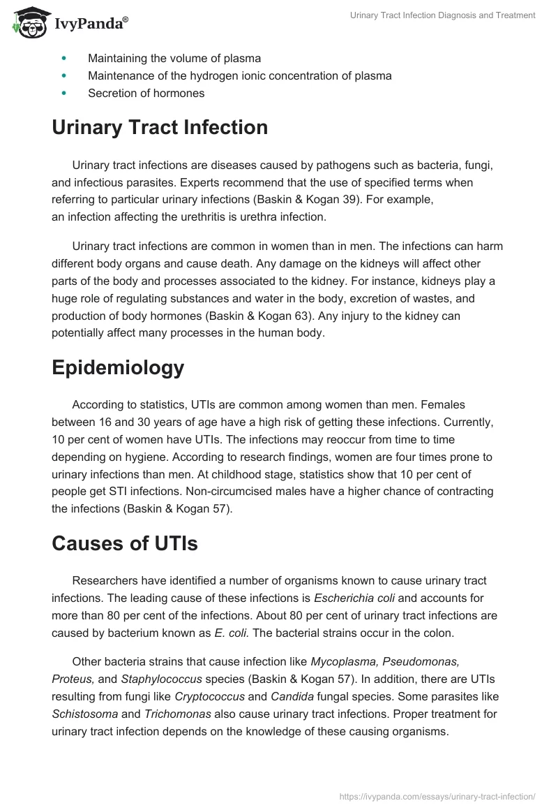 Urinary Tract Infection Diagnosis and Treatment. Page 2