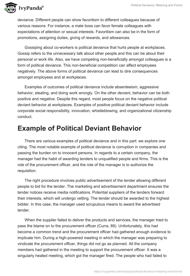 Political Deviance: Meaning and Forms. Page 2