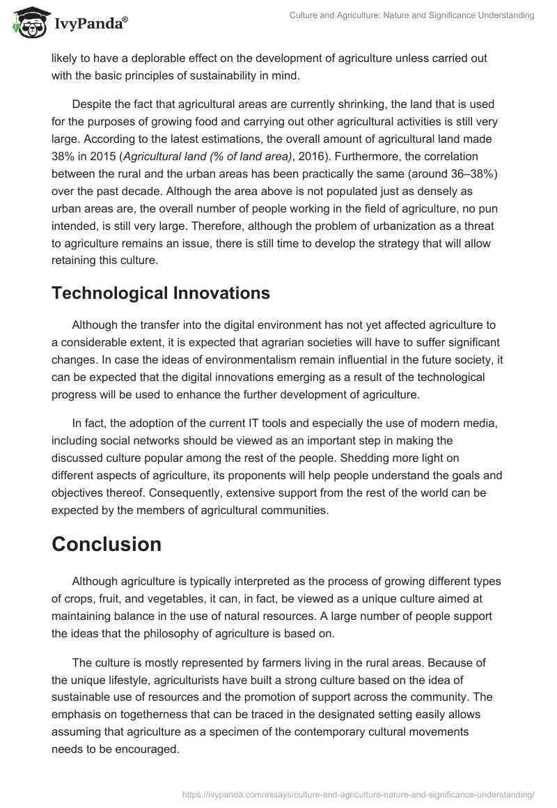Culture and Agriculture: Nature and Significance Understanding. Page 5