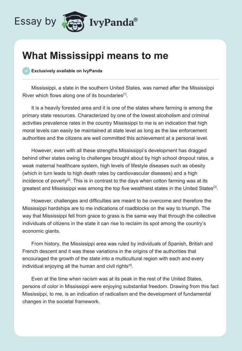 What Mississippi Means to Me. Page 1