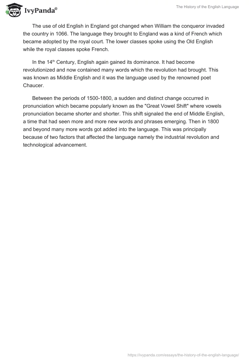 The History of the English Language. Page 2