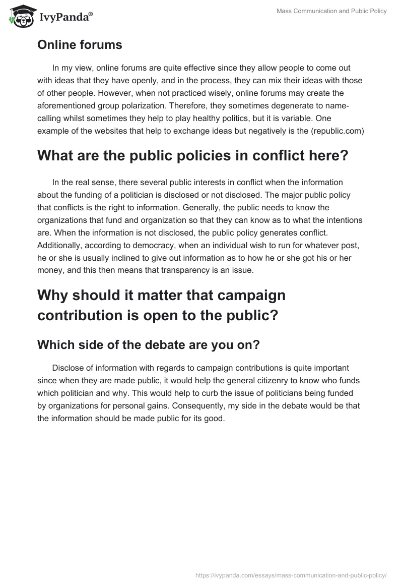Mass Communication and Public Policy. Page 2