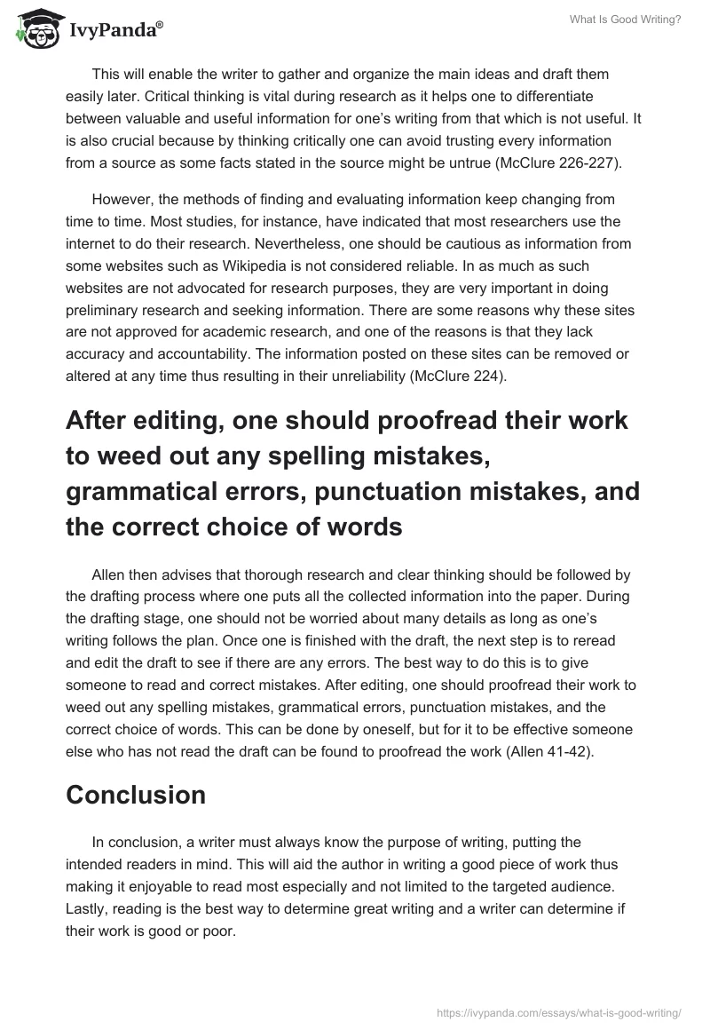 What Is Good Writing?. Page 3