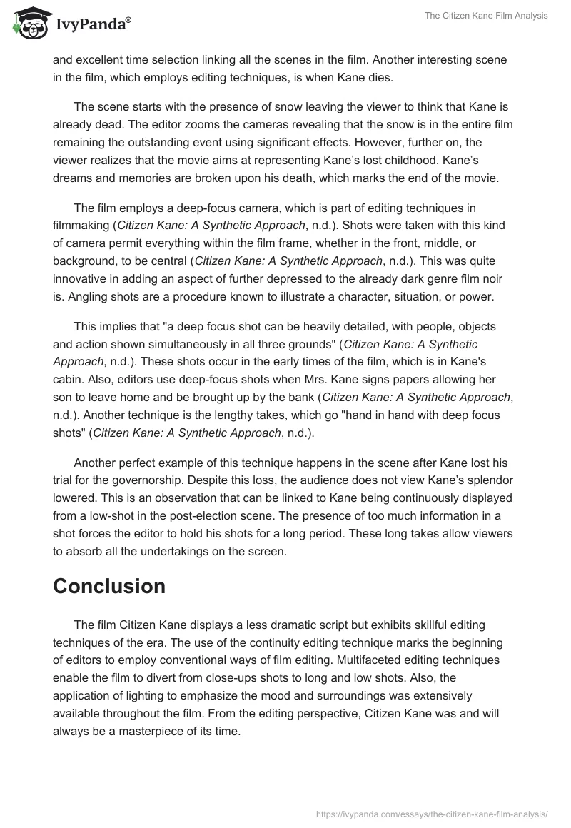 The "Citizen Kane" Film Analysis. Page 4