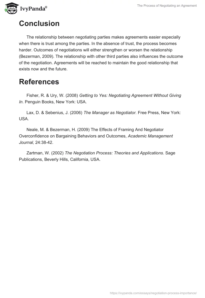 The Process of Negotiating an Agreement. Page 3