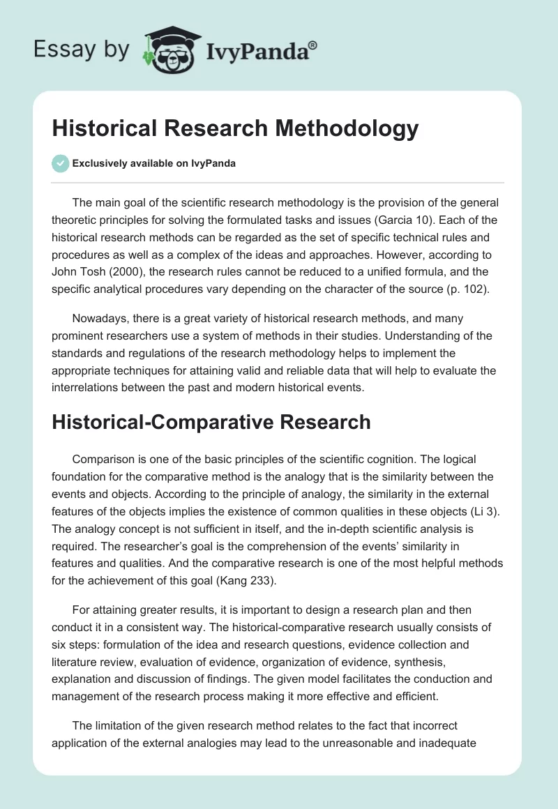 Historical Research Methodology. Page 1