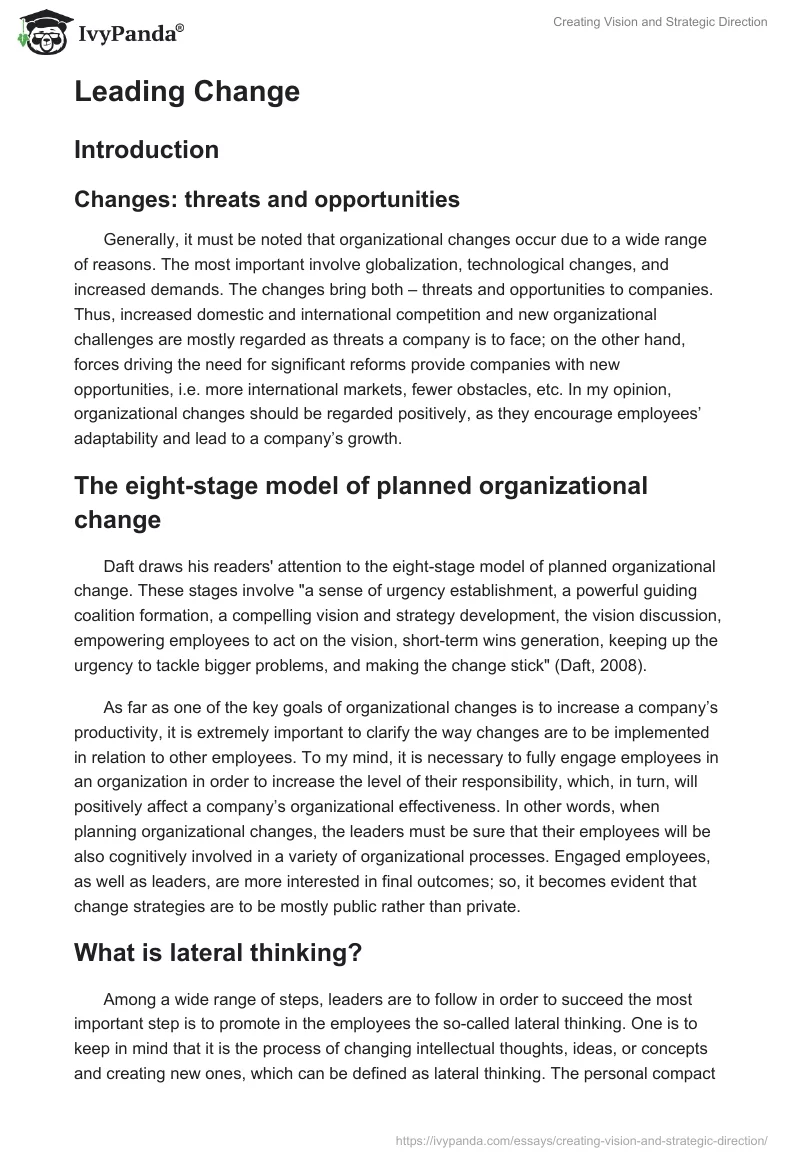 Creating Vision and Strategic Direction. Page 3