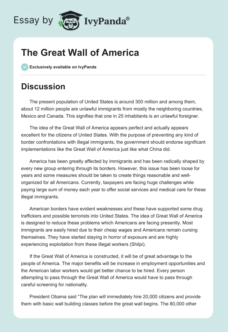 The Great Wall of America. Page 1