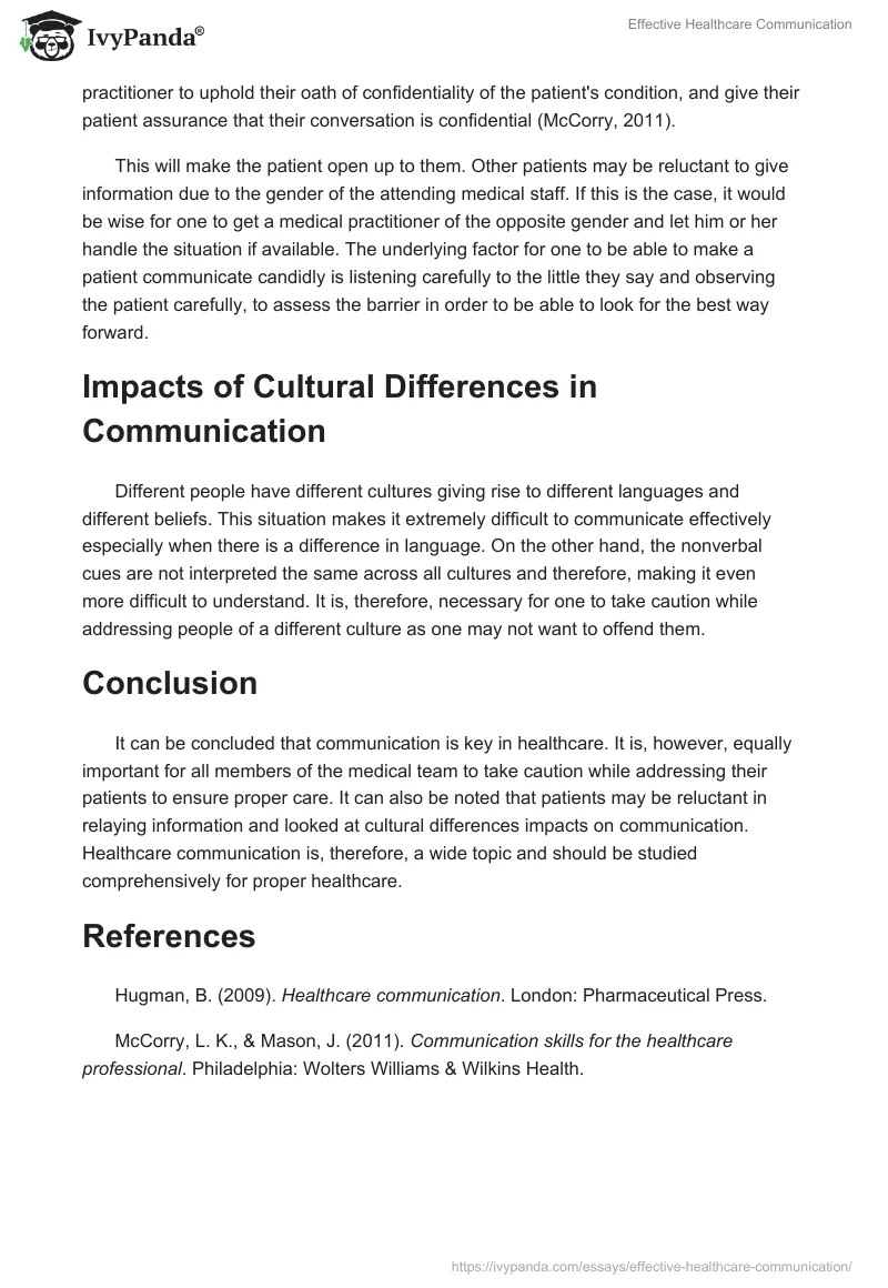 Effective Healthcare Communication. Page 3