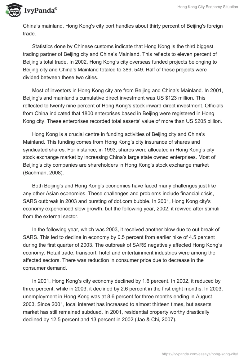 Hong Kong City Economy Situation. Page 3