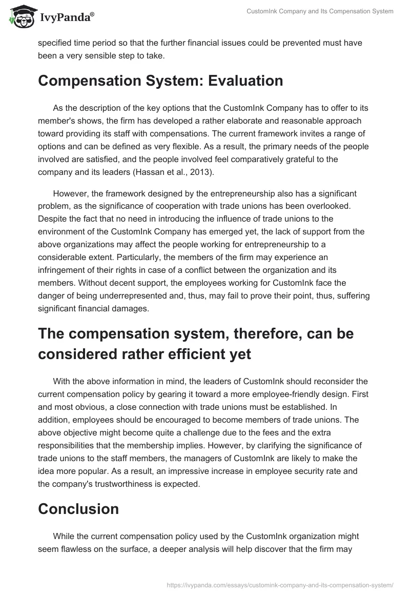 CustomInk Company and Its Compensation System. Page 3