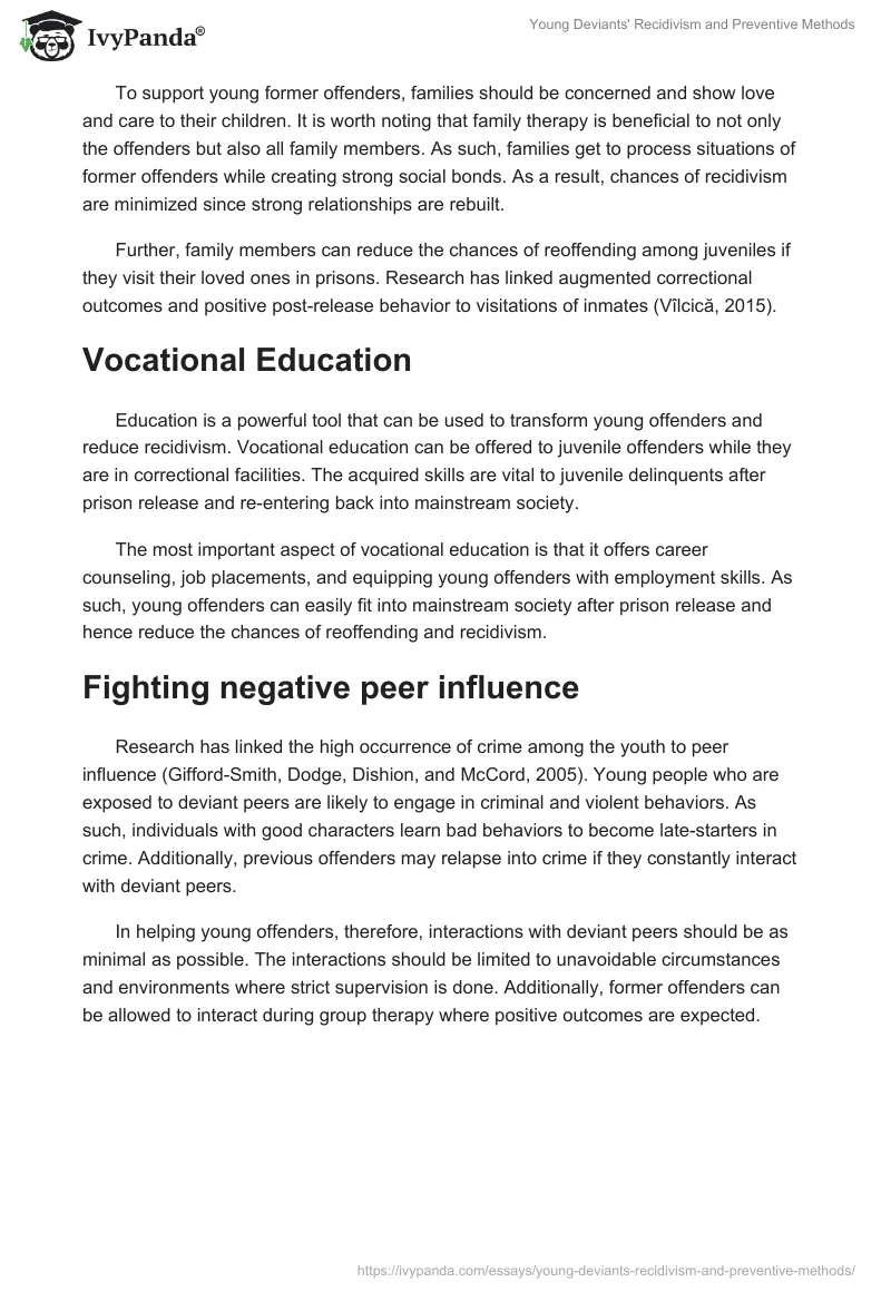 Young Deviants' Recidivism and Preventive Methods. Page 3