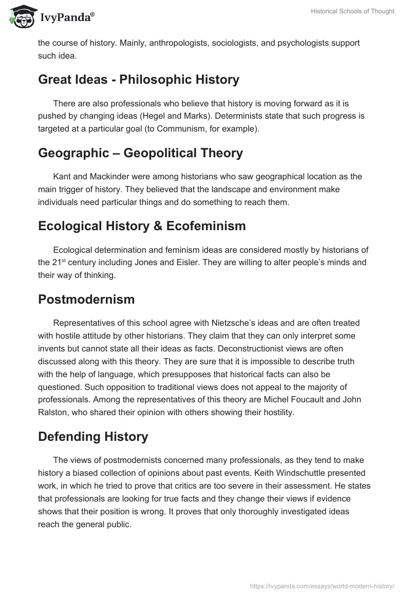 Historical Schools of Thought. Page 2