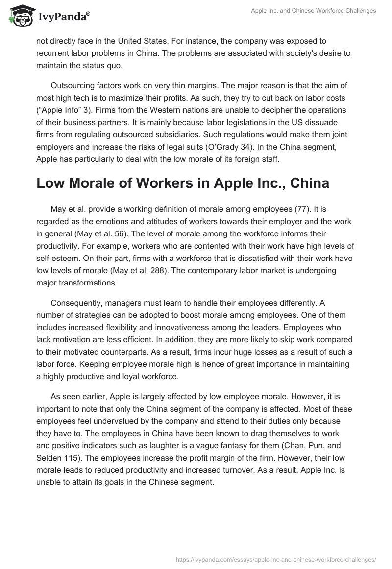 Apple Inc. and Chinese Workforce Challenges. Page 3