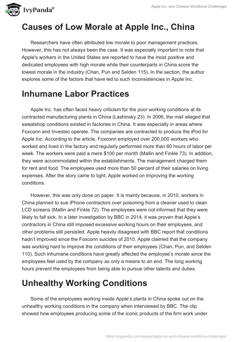 Apple Inc. and Chinese Workforce Challenges. Page 4