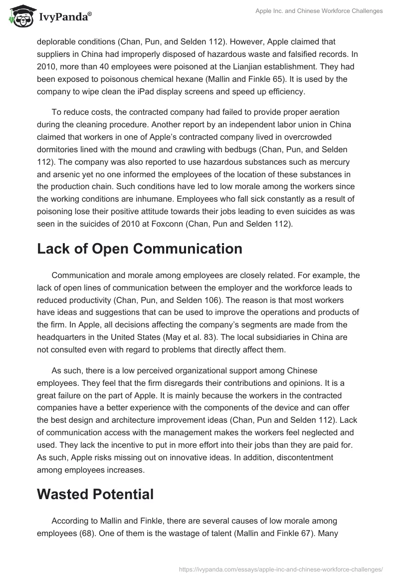Apple Inc. and Chinese Workforce Challenges. Page 5