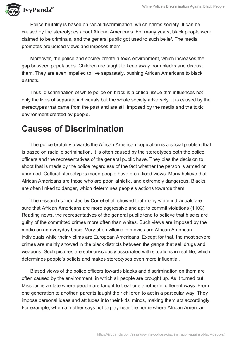 White Police's Discrimination Against Black People. Page 2