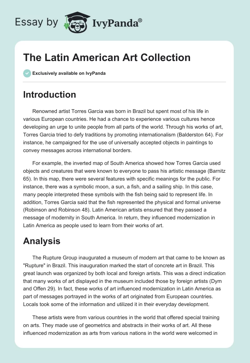 The Latin American Art Collection. Page 1