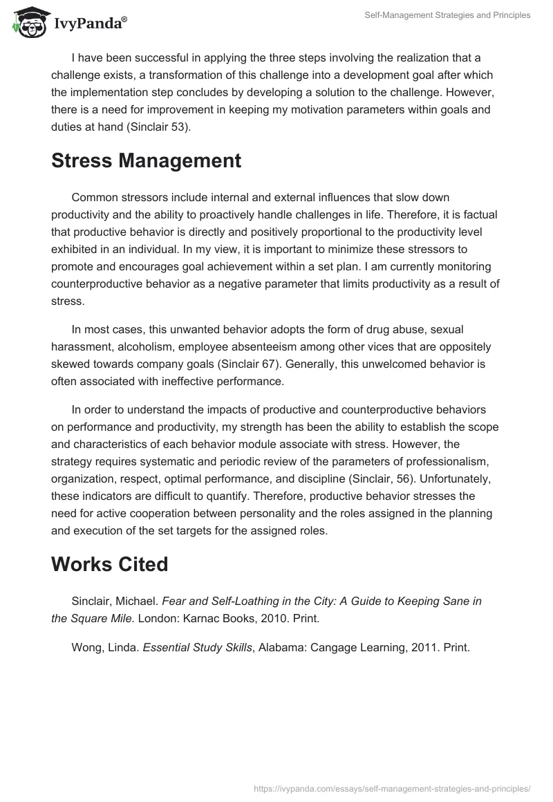 Self-Management Strategies and Principles. Page 3