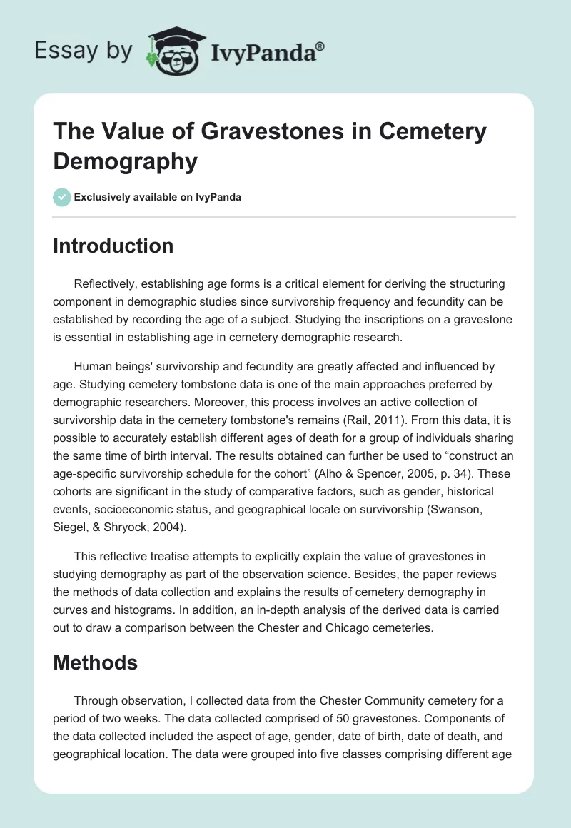 The Value of Gravestones in Cemetery Demography. Page 1