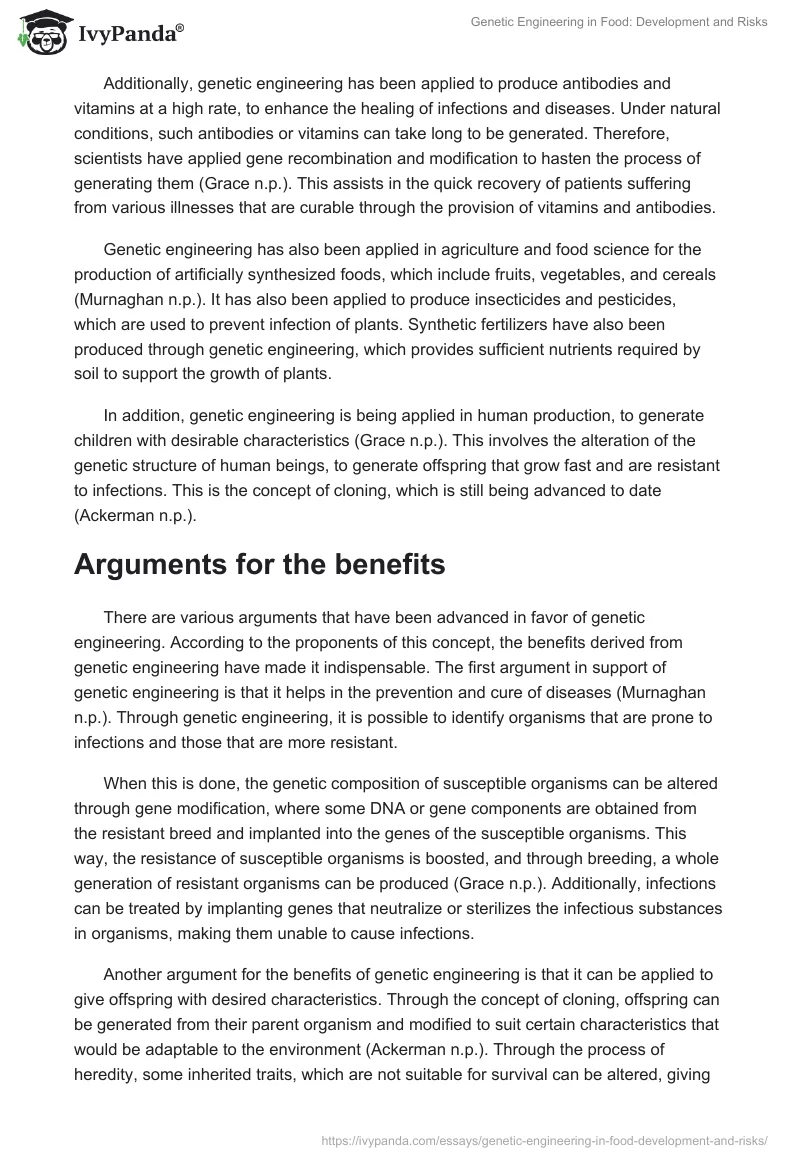 Genetic Engineering in Food: Development and Risks. Page 2
