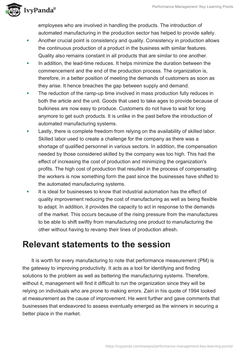 Performance Management: Key Learning Points. Page 2